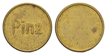 США жетон Боулинг-центра Pinz диаметр 21 мм, вес 5,7 гр латунь 4656-643