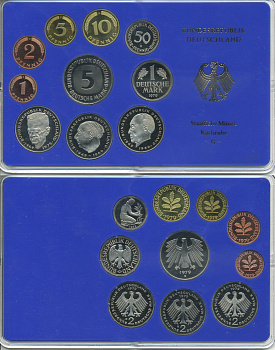 ФРГ НАБОР ИЗ 9 МОНЕТ 1979 G ОФИЦИАЛЬНЫЙ НАБОР В ПЛАСТИКЕ PROOF 00-00
