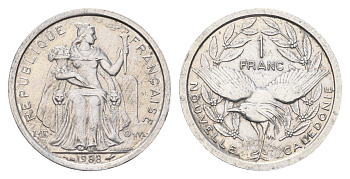 Новая Каледония 1 франк 1988 KM 10 алюминий 181-941