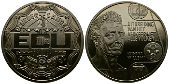НИДЕРЛАНДЫ 2 1/2 ЭКЮ 1992 КОРОЛЬ ВИЛЬГЕЛЬМ I медно-никель UNC 1527-1215