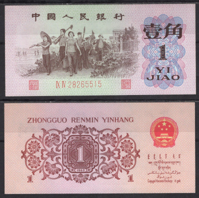 Китай 1 цзяо 1962 Pick 877 бумага UNC (пресс) 7220-69-1-2