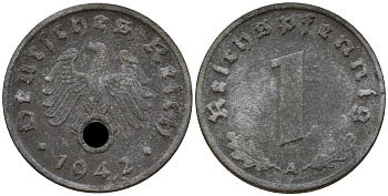 Германия 1 рейхспфенниг 1942 A KM 97 цинк    4189-222