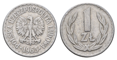 Польша 1 злот 1965 Y 49.1 алюминий 4119-1256