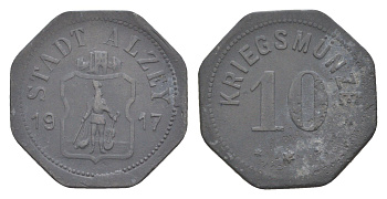 Альцай 10 пфеннигов 1917 Funck 14.1, Men05 468.1, Men18 642.1 цинк 4643-949