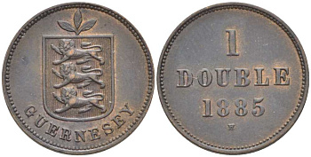 Гернси 1 дабл (дубль) 1885 H KM 10 бронза 3851-1011