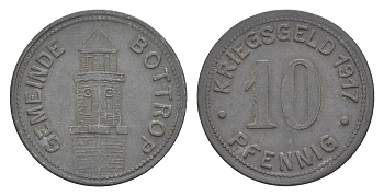 Боттроп 10 пфеннигов 1917 Funck 54.1, Men05 3320.1, Men18 4240.1 цинк 4636-1155