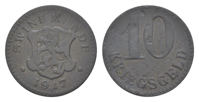 Свинемюнде 10 пфеннигов 1917 Funck 529.2 цинк 4636-1218