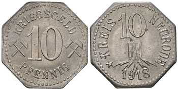 Нейроде (Силезия) 10 пфеннингов 1918 Funck 369.1, Men05 18596.1, Men18 23260.1 железо 4169-1165