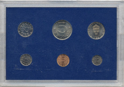 Швеция набор из 6 монет 1979 официальный набор монетного двора, Карл XVI Густав (1973- ) UNC 2-4-1-33