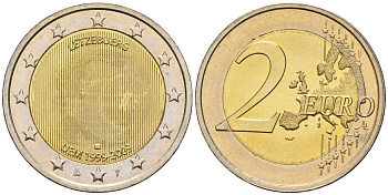 Люксембург 2 евро 2009 10 лет монетарной политики ЕС (EMU) и введения евро KM 107 биметалл 4148-832