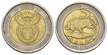ЮАР 5 рандов 2005 KM 297 биметалл 4626-836