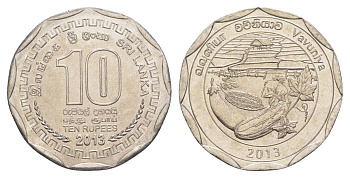 Шри-Ланка 10 рупий 2013 серия административные округа Шри Ланки, Вавуния KM 215 нержавеющая сталь UNC 4635-1151