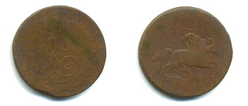 РОССИЯ 1 КОПЕЙКА 1760 медь 61-852