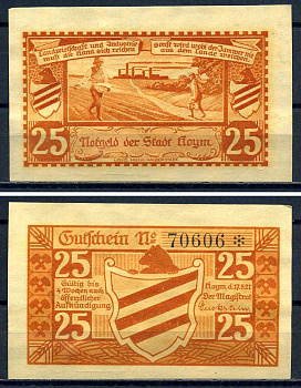 Хойм (Анхальт) 25 пфеннигов 1921 бумага aUNC 7556-21-2-1