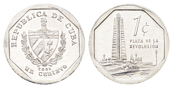 Куба 1 сентаво 2002 башня мемориала Хосе Марти KM 733 алюминий UNC 4697-1133