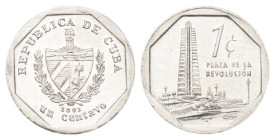 Куба 1 сентаво 2002 башня мемориала Хосе Марти KM 733 алюминий UNC 4697-1133