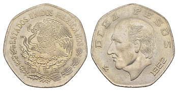 Мексика 10 песо 1982 Mo KM 477.2 медно-никель aUNC 4634-232
