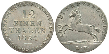 ГАННОВЕР 1/12 ТАЛЕРА 1824 LB KM 139 серебро aUNC 413-2614