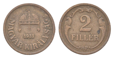 Венгрия 2 филлера 1931 BP KM 506 бронза 4665-435