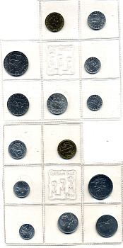 Сан-Марино годовой набор из 7 монет 1976 1, 2, 5, 10, 20, 50, 100 лир, в оригинальном буклете KM 51-57 UNC 8-1-01-05