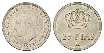 Испания 25 песет 1975 (80) Хуан Карлос I (1975-2014) KM 808 медно-никель 4673-1015