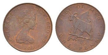 Остров Мэн 1 пенни 1979 PM, Елизавета II (1952-2022) KM 33 бронза 4655-933