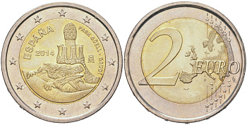 Испания 2 евро 2014 ЮНЕСКО - Парк Гуэля KM 1306 биметалл UNC 4128-127