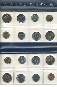 Бельгия набор из 8 монет 1981 Belgie-Belgique, в запайке KM SS 17 UNC 7-4-1-18