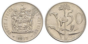 ЮАР 50 центов 1977 Зантедеския Эллиота (калла), герб KM 87 никель 4597-212