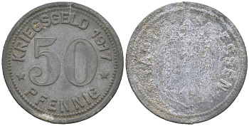Эссен 50 пфеннигов 1917 Funck 123.1 цинк 4616-227