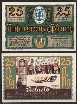 Германия, Оберхоф 25 пфеннигов 1921 Нотгельд бумага 7555-59-3-2