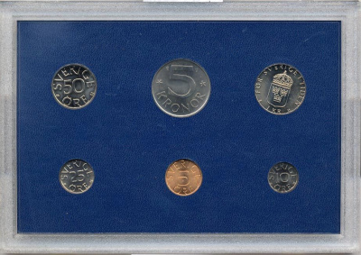 Швеция набор из 6 монет 1983 официальный набор монетного двора, Карл XVI Густав (1973- ) KM MS27 UNC 2-4-1-38