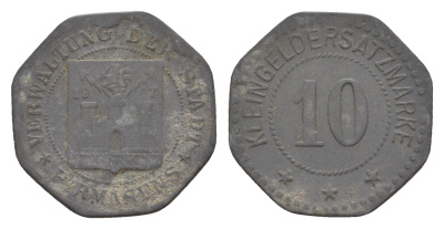 Пирмазенс 10 пфеннигов 1917 Funck 426.4, Men18 25724.4 цинк 4643-942