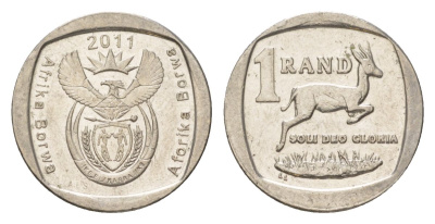 ЮАР 1 ранд 2011 KM 504 медь плакированная никелем 4627-555