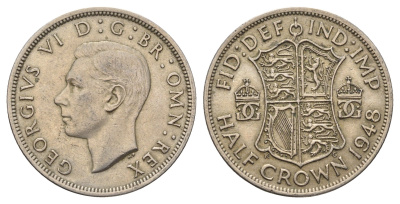Великобритания 1/2 кроны 1948 Георг VI (1936-1952) KM 866, Spink 4101 медно-никель 4634-1042