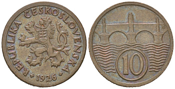 Чехословакия 10 геллеров 1926 KM 3 медь цинк UNC 4124-469