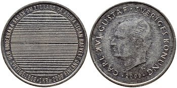 Швеция 1 крона 2009 Карл XVI Густав (1973- ) KM 894 медно-никель 84-124