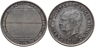Швеция 1 крона 2009 Карл XVI Густав (1973- ) KM 894 медно-никель 84-124