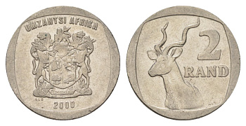ЮАР 2 ранда 2000 KM 165 медь плакированная никелем 4626-1211