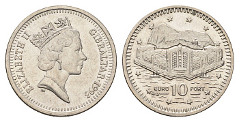 Гибралтар 10 пенсов 1993 KM 112 медно-никель UNC 4666-327
