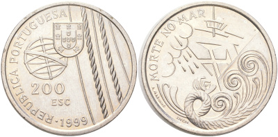 Португалия 200 эскудо 1999 Смерть в море KM 716 медно-никель UNC 4677-512