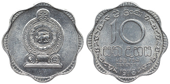 Шри-Ланка 10 центов 1978 KM 140 a алюминий 4118-845