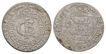 Польша 30 грошей 1664 AT, Ян II Казимир (1648-1668) Kopicki 1787 серебро 5010-1411