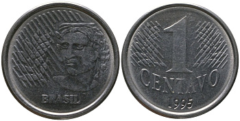 Бразилия 1 сентаво 1995 KM 631, Schon 140, Bentes?772 нержавеющая сталь 4567-1113