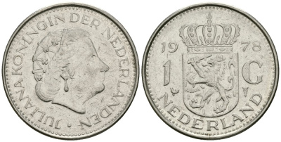 Нидерланды 1 гульден 1978 Юлиана (1948-1980) KM 184a никель 4579-546