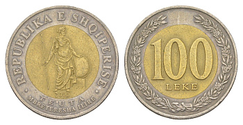 Албания 100 леков 2000 KM 80 биметалл 4529-423