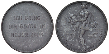 Австрия жетон 1947 удачи в новом году, девушка со свиньей и клевером цинк 4121-357