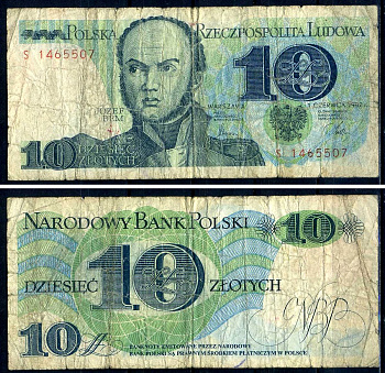 Польша 10 злотых 1982  Pick 148  бумага   2119-15-2-2