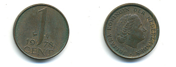 НИДЕРЛАНДЫ 1 ЦЕНТ 1978 KM 180 бронза 4379-1341