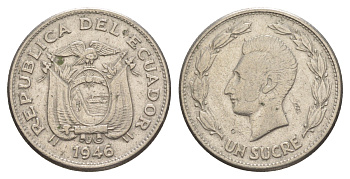 Эквадор 1 сукре 1946 KM 78.2 никель 4641-635